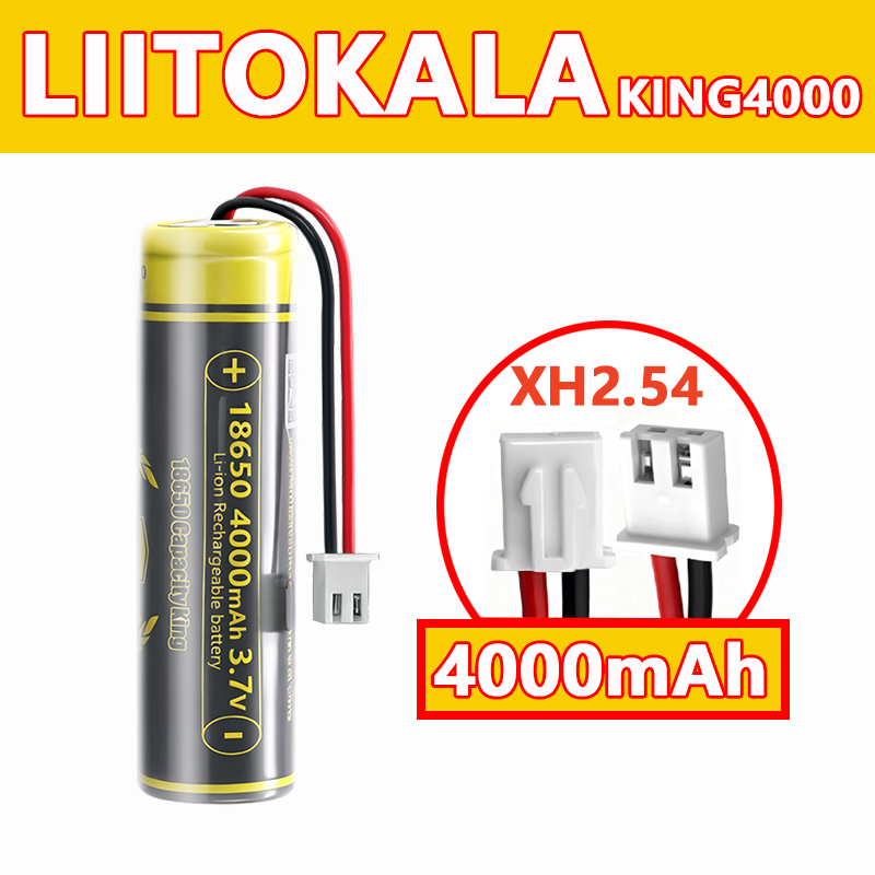 Vape Battery 18650 - LiitoKala KING4000+XH2.54 18650 lithium ion rechargeable