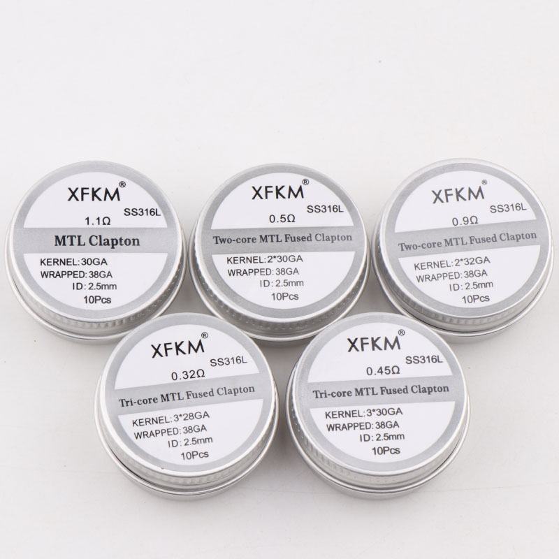 NEW XFKM 10PCS/box NI80/A1/SS3 - Clapton Wire Pre Built 리뷰 및 가격