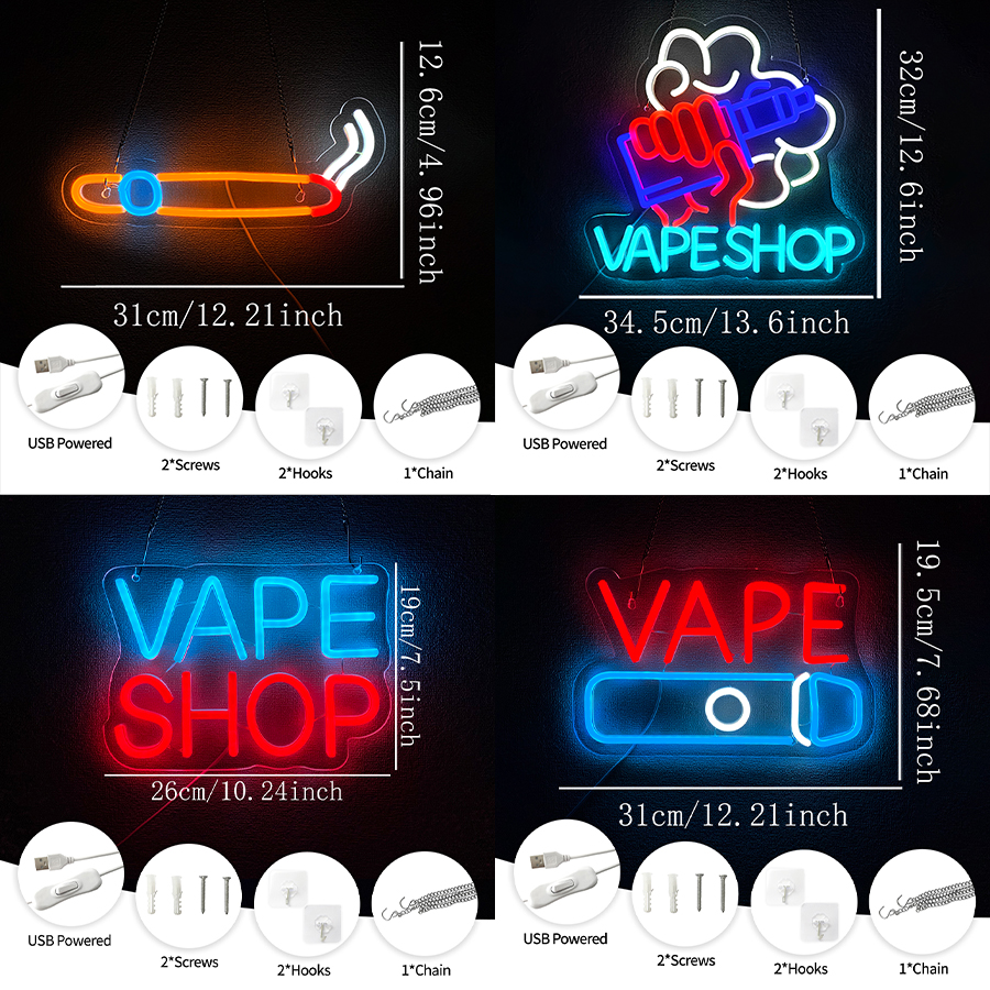 Smoke Series Neon Sign For Wal - Vaping Store 리뷰 및 가격