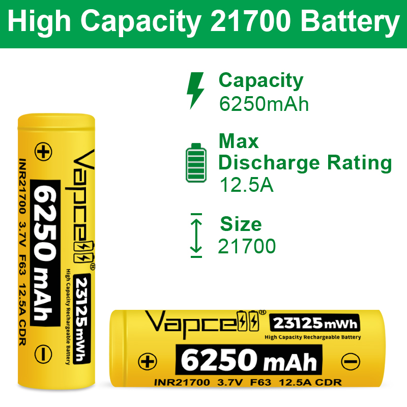 New Vapcell F63 21700 Battery  - Vape Battery 18650 리뷰 및 가격