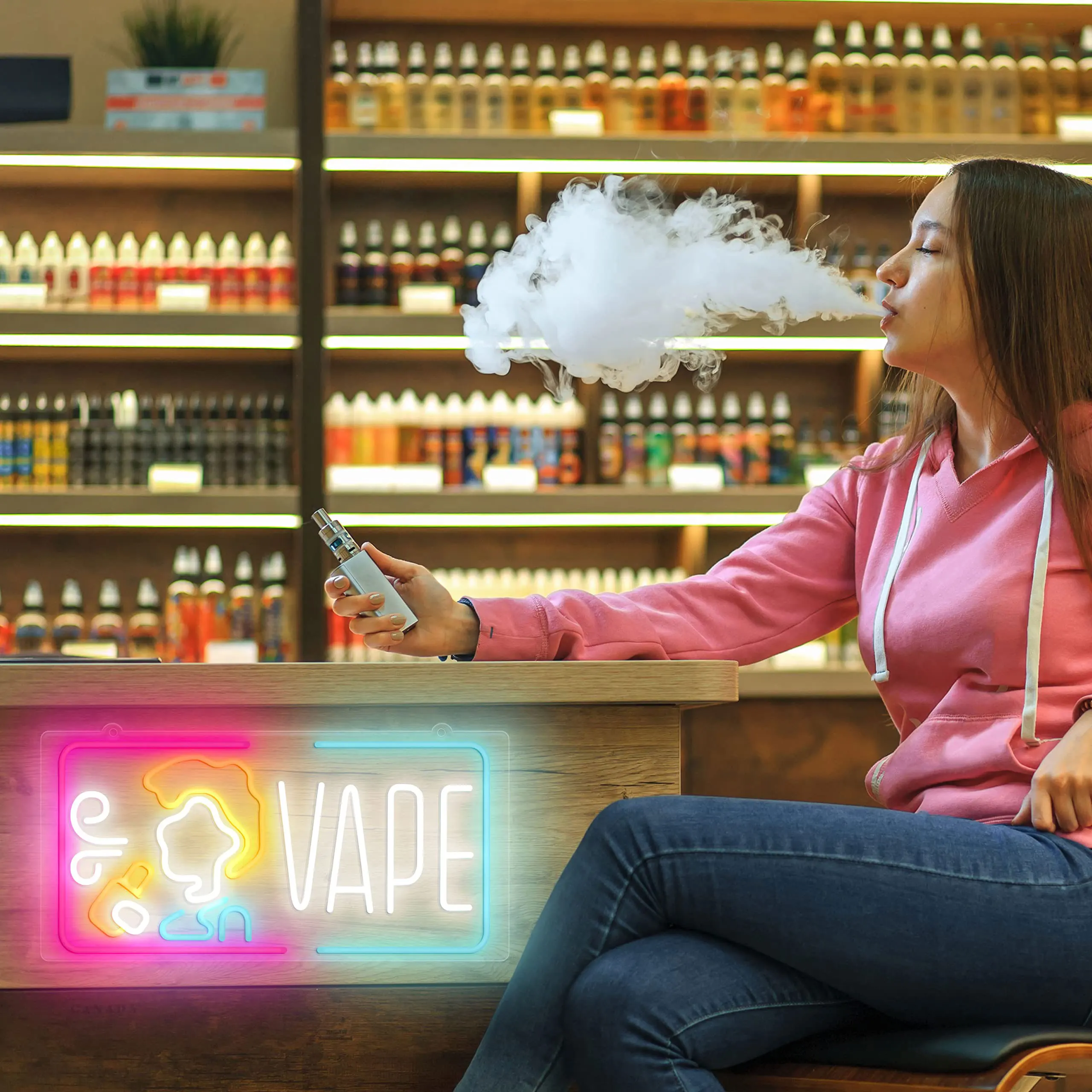 Vape Neon Sign Dimmable Smoke  - Vaping Store 리뷰 및 가격